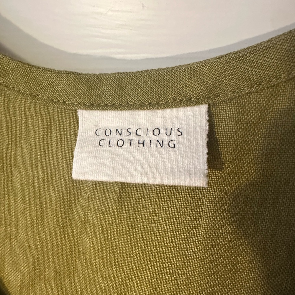 Conscious Clothing Green Linen Dress - Picture 4 of 11